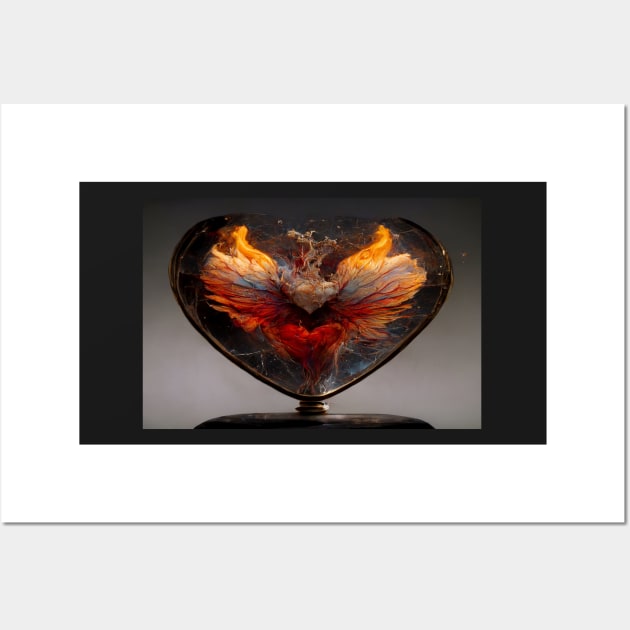 Flaming Heart Art  /  Flame Heart Unwind Designs Wall Art by Unwind-Art-Work